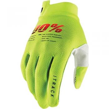 Guantes largos 100% iTrack Amarillo Neón para bicicleta, adultos unisex, talla M