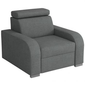 Sillón Columbus A106, Gris, 85x100cm, Tapiz y Patas de Plástico