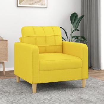 Sillón de tela amarillo claro 60 cm Vidaxl