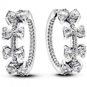 Pendientes de Aro en Plata de Ley con Lazos Brillantes y Circonitas - Pandora 293545C01
