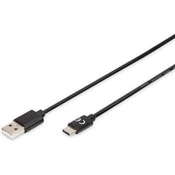 USB Type-C Connection Cable, Type C to A M/M, 1.8m, 3A, 480MB, 2.0 Version, bl
