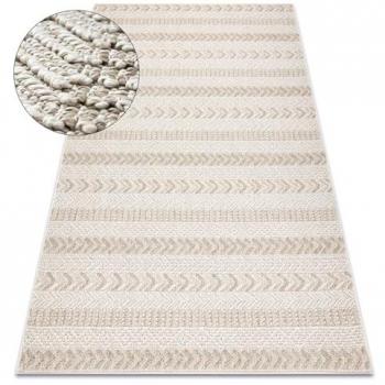 Alfombra Jersey 19243 Beige - Espina de Pescado, Estructural, Lazo Boho, 240x330 cm