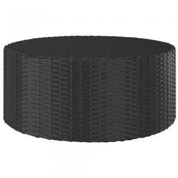 Mesita de centro de ratán sintético negro 68x68x30 cm