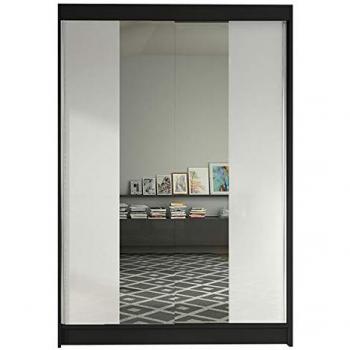 Armario Corredero Atlanta 148 Blanco con Espejo, 120 x 200 x 58 cm, 5 Estantes
