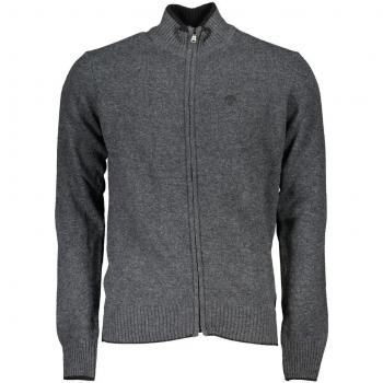 North Sails Gray Fabric Long Sleeve Cardigan with Zip and Embroidery - XXL