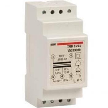 Transformador Modular Vemer TMD 15/24 para Instalación en Barra DIN, 230V/12-24V, Grigio Chiaro