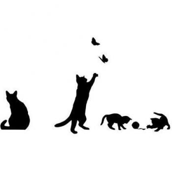 Pegatina de pared Sannysis Decoración de hogar, gato, 42cm X 36cm