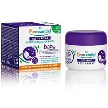 Puressentiel Rest & Relax Baby Soothing Massage Balm, 30 ml - Moisturize, Relax, Soothe and Prepare babies for sleep - 100% natural - pure oils - Tested under dermatological and paediatrical control