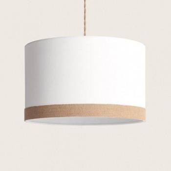 Lámpara Colgante de Tela Leya Natural Blanco para Decoración de Salón, Habitación y Dormitorio