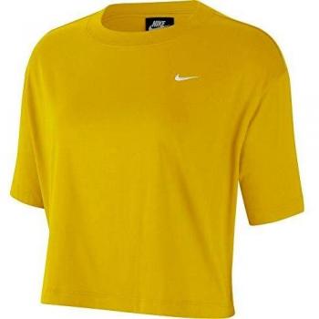 NIKE W NSW Essntl Top SS Lbr Camiseta, Mujer, Dark Sulfur/White, L