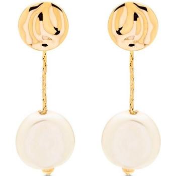 Pendientes de lujo Vidthas Essential con perla blanca y baño de oro amarillo