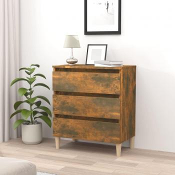 Aparador de madera contrachapada 60x35x69 cm color roble ahumado, Mueble de Almacenaje de Salón, Buffet para salón Moderno, Armario Auxiliar, Armario de Almacenamiento