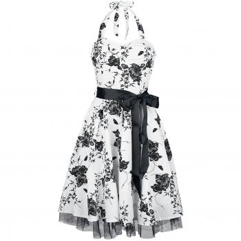 H&R London Vestido Largo Floral Vestido blanco-negro S