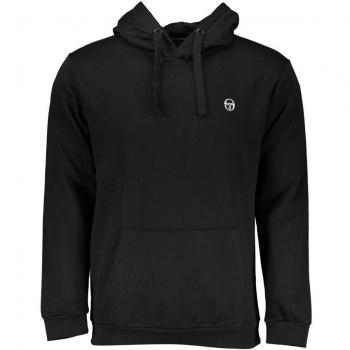 Sergio Tacchini Black Cotton Hooded Sweater - L, Male, Embroidered Logo