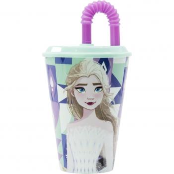 Vaso con pajita de 430 ml de Frozen Ice Magic