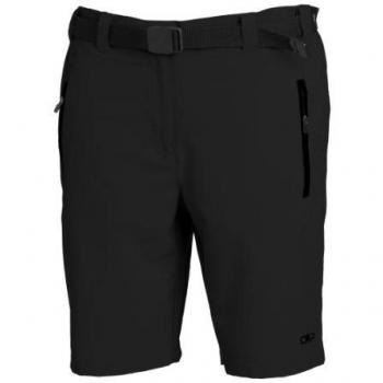 Women's Stretch Polyester Bermuda Shorts - Black