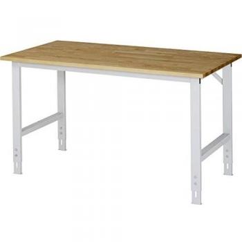 Mesa de trabajo regulable en altura RAU, superficie de haya, 1500x800mm, estructura gris claro
