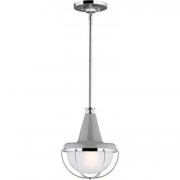 Lámpara colgante Livinstone, níquel pulido y vidrio, pequeña, 1 luz, E27