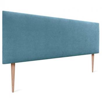 Cabecero Tapizado de Polipiel o Tela AQUALINE Liso Turquesa con Patas (150x105cm) para Cama Lujo