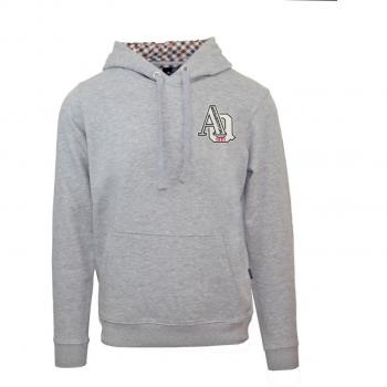 Aquascutum Men's AQ 1851 Patch Logo Grey Hoodie - Size: Regular/36, Small