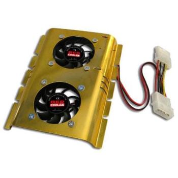 Ventilador Doble con Disipador para Disco Duro 3.5 Red Cooler HD-510S-06