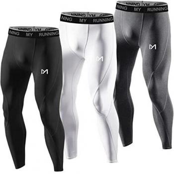 MEETYOO Leggings Hombre, Pantalón de Compresión Secado Rápido Pantalones Deporte Mallas Largas para Running Fitness Yoga