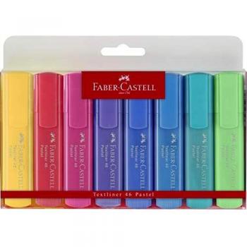 Bolsa 8 marcadores Faber flúor pastel