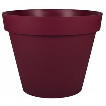 Maceta Ecolux Redonda Ø 60 cm Plástico Moderno Color Rojo Burdeos - Volumen 76 L