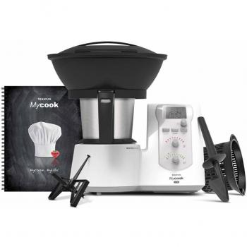 Taurus One-Robot de Cocina Inteligente Multifunción, 1600 W, 2 litros,App mycook con Miles de Recetas, 10 Velocidades, vaporera, recetario, Embellecedor Gris, Plástico|Acero Inoxidable