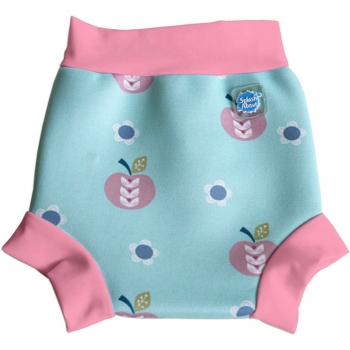 Splash About Happy Nappy - Pañal de natación para niños de 0-4 meses, con diseño de manzanas y margaritas