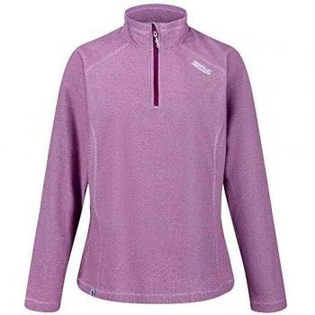 Regatta Montes-Camiseta De Microfelpa Ligera con Estampado De Rayas Diminutas Y Media Cremallera Fleece, Mujer, winberry, 14
