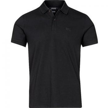 BOSS Pallas Regular Fit Black Short Sleeve Polo Shirt for Men - Size L