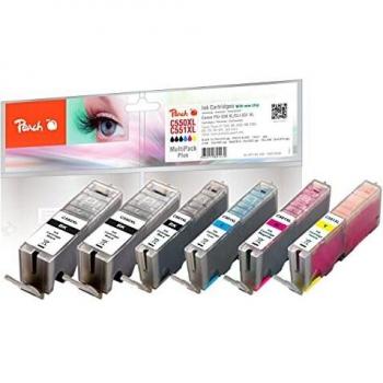 Pack Combinado Peach de Cartuchos de Tinta XL, Compatible con Canon PGI-550XL y CLI-551XL, Alta Eficiencia (2xBK, PBK, C, M, Y)