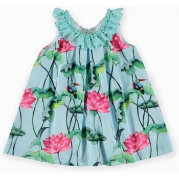 Vestido con puntilla de niña con estampado floral