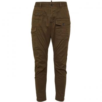Dsquared2 Men's Cotton Cargo Trousers in Green | Size 50 | S74KB0818S39021697