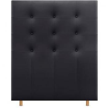Cabecero Capitoné hasta el Suelo 95x120cm en Polipiel Negro para Cama Individual y Matrimonio - DHOME
