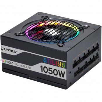 UNYKAch Atilius 1050W 80 Plus Gold Full Modular ATX Power Supply with RGB Black