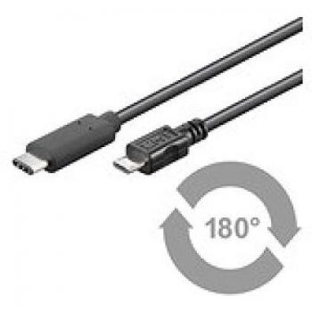Cable USB Tipo-C a Micro-USB 2.0 de 1 Metro