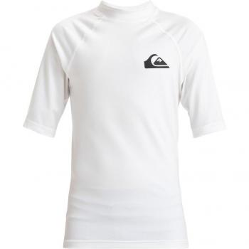 Camiseta Quiksilver Everyday de manga corta para niños en color blanco, talla 12