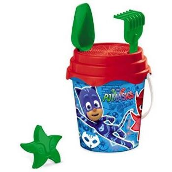 Mondo- PJ Masks PJMasks Cubo Playa+Accesorios, Color Azul