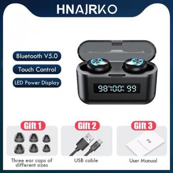 Auriculares Inalámbricos TWS con Pantalla LED, Impermeables, Bluetooth, 2200mAh, Control Táctil para Teléfono