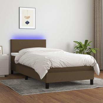 Colchón de cama blanda y tela LED marrón oscuro 80x200cm