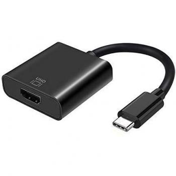 AISENS - A109-0344 conversor USB-C a HDMI 4k@60hz, USB-C Macho a HDMI Hembra, Negro, 15cm
