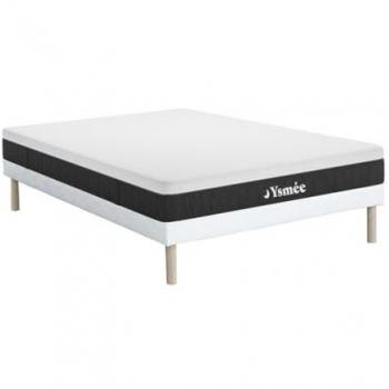 Conjunto de somier tapizado 140 x 190 cm + colchón de muelles ensacados 7 zonas espesor 22 cm - CELESTRIA de YSMÉE