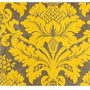 Equipo DRT Non-Troppo - Papel pintado, con diseño damasco, color oro, , 1 rollo