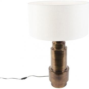 Lámpara de mesa Art Deco con pantalla blanca de 50 cm - BRUUT