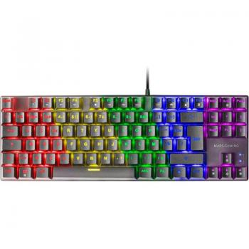 Teclado Mecánico Mars Gaming MK80 RGB TKL Negro, Switch Rojo, Antighosting, Idioma Francés