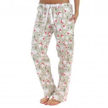 PajamaMania - Pantalón - para mujer Eisbär mit Schal Medium