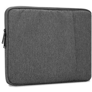 Bolso para portátil 13.3 pulgadas en Gris Oscuro - Bolsa de Tela con Forro Terciopelo, Compartimento y Cierre de Cremallera Resistente al Rayado - Funda Protectora Sleeve Case