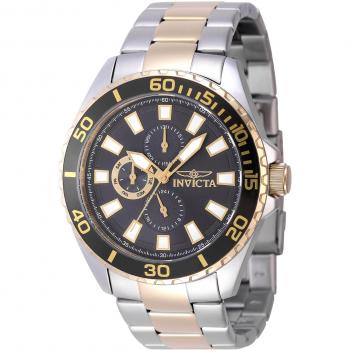 Reloj de Pulsera Invicta Pro Diver 47557 - Acero Inoxidable - Dial de Latón Gris - Correa Oro Amarillo y Gris Plata - Hombre